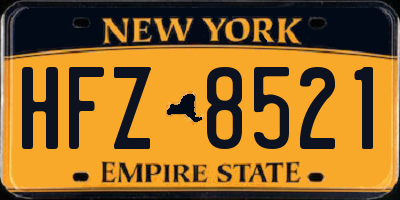 NY license plate HFZ8521