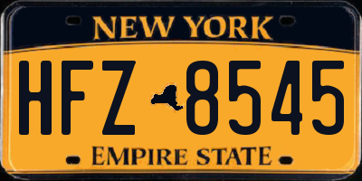 NY license plate HFZ8545