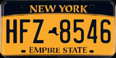 NY license plate HFZ8546