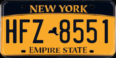 NY license plate HFZ8551