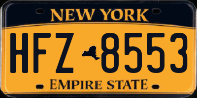 NY license plate HFZ8553