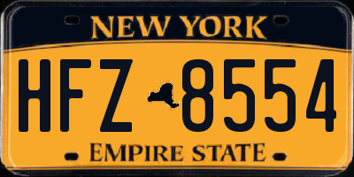 NY license plate HFZ8554