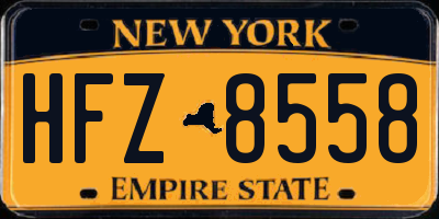 NY license plate HFZ8558
