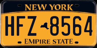 NY license plate HFZ8564