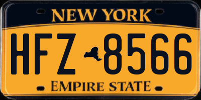 NY license plate HFZ8566