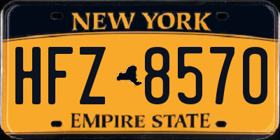 NY license plate HFZ8570