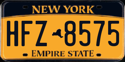 NY license plate HFZ8575