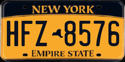 NY license plate HFZ8576