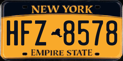 NY license plate HFZ8578