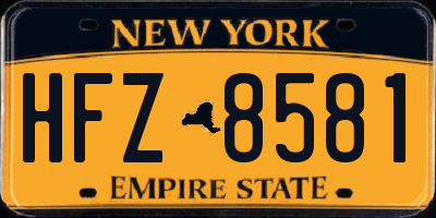 NY license plate HFZ8581