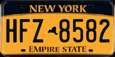 NY license plate HFZ8582