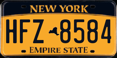 NY license plate HFZ8584