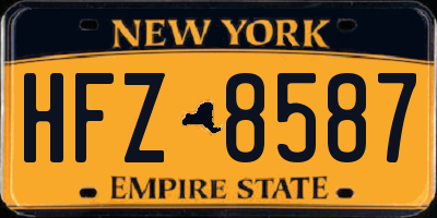 NY license plate HFZ8587