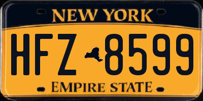 NY license plate HFZ8599