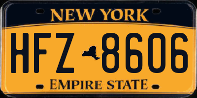 NY license plate HFZ8606