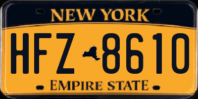 NY license plate HFZ8610