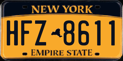 NY license plate HFZ8611