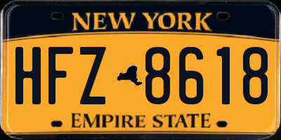 NY license plate HFZ8618