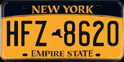 NY license plate HFZ8620
