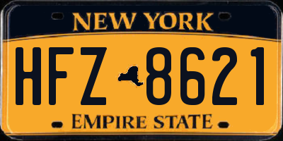NY license plate HFZ8621