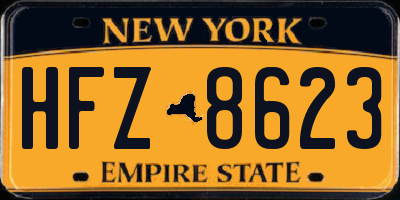 NY license plate HFZ8623