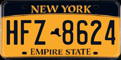 NY license plate HFZ8624