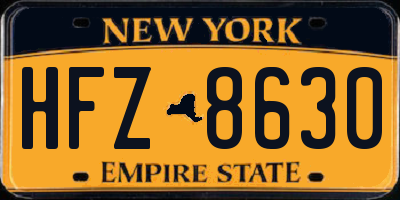 NY license plate HFZ8630