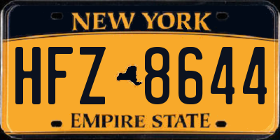 NY license plate HFZ8644