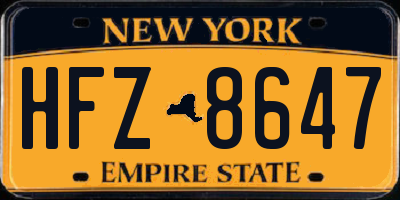 NY license plate HFZ8647