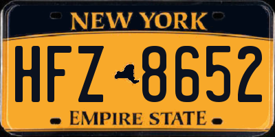 NY license plate HFZ8652