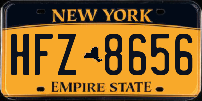 NY license plate HFZ8656