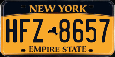 NY license plate HFZ8657