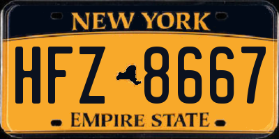 NY license plate HFZ8667