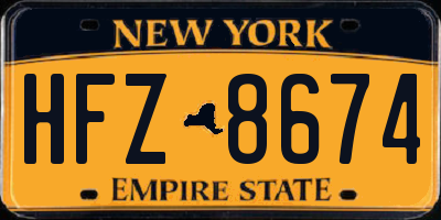 NY license plate HFZ8674