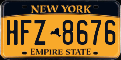 NY license plate HFZ8676