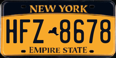 NY license plate HFZ8678