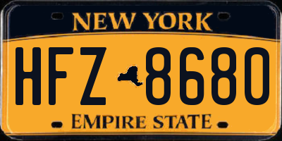 NY license plate HFZ8680