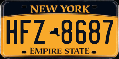 NY license plate HFZ8687