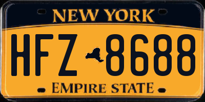 NY license plate HFZ8688