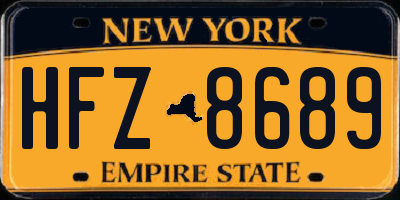 NY license plate HFZ8689