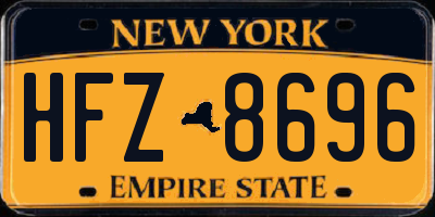 NY license plate HFZ8696
