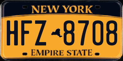 NY license plate HFZ8708