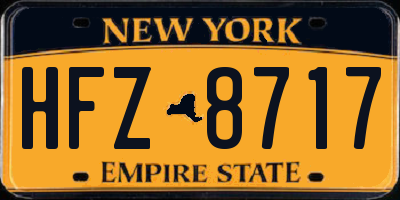 NY license plate HFZ8717