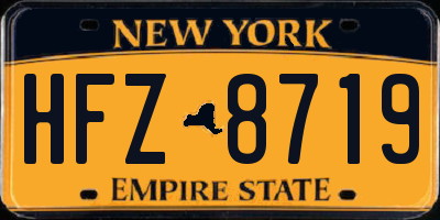 NY license plate HFZ8719