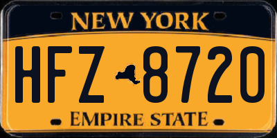 NY license plate HFZ8720