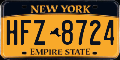 NY license plate HFZ8724