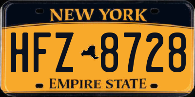 NY license plate HFZ8728
