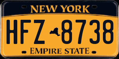 NY license plate HFZ8738