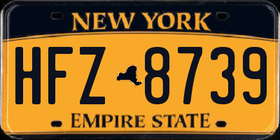 NY license plate HFZ8739