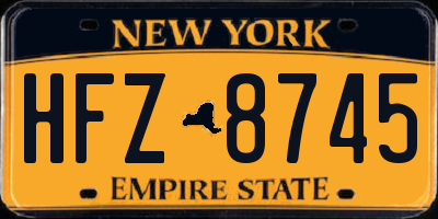 NY license plate HFZ8745
